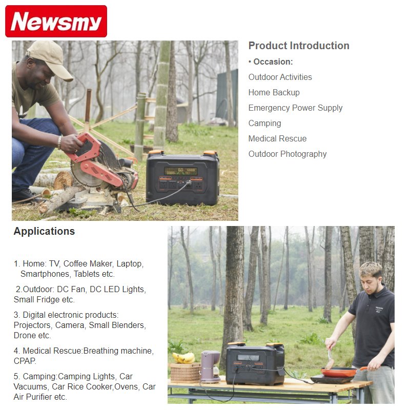 Newsmy 4800W 2400W Expansion Battery Solar Generator For Home backup power expansion pack Storage Portable Power Station