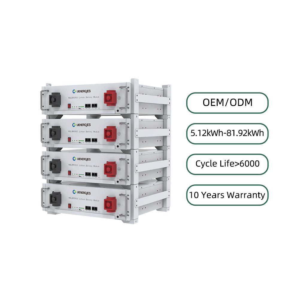 UIENERGIES factory price Stackable Batteries With Inverter 5kwh 10kwh Solar Lithium Battery Rack 10 year 10Kwh Lifepo4 Battery