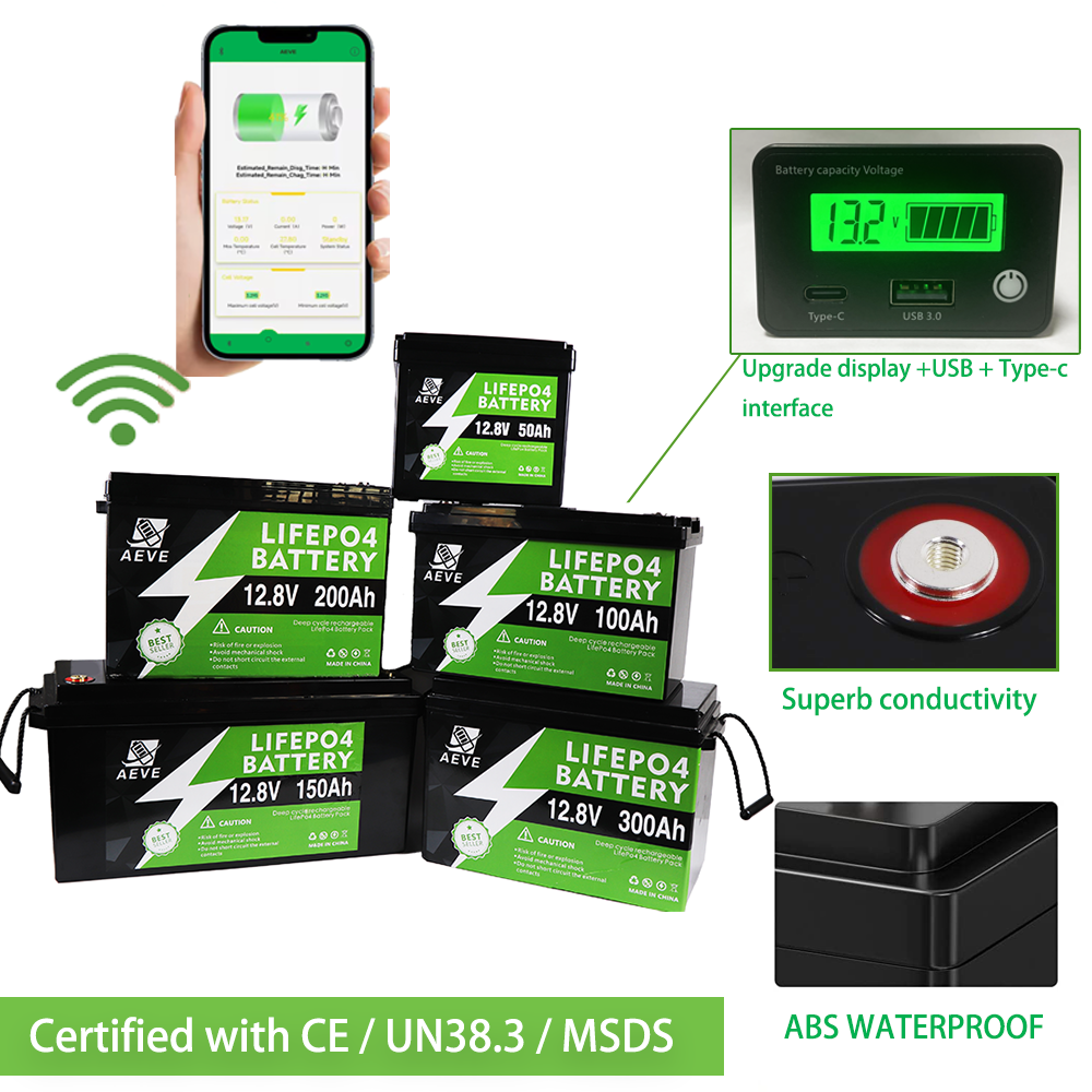 24V lithium iron phosphate battery high capacity 100ah 200ah300ah lifepo4 battery pack