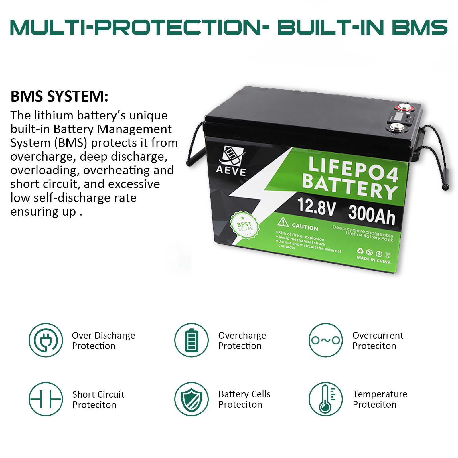 24V lithium iron phosphate battery high capacity 100ah 200ah300ah lifepo4 battery pack