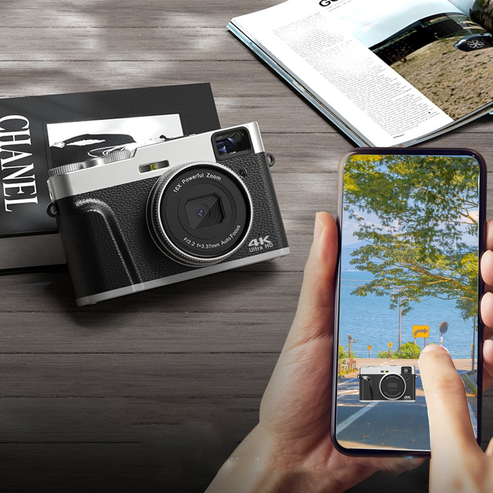 Autofocus Digital Camera 4K Autofocus 48MP Video Recording Portable Digital Camera With Viewfinder Function Rotating Button