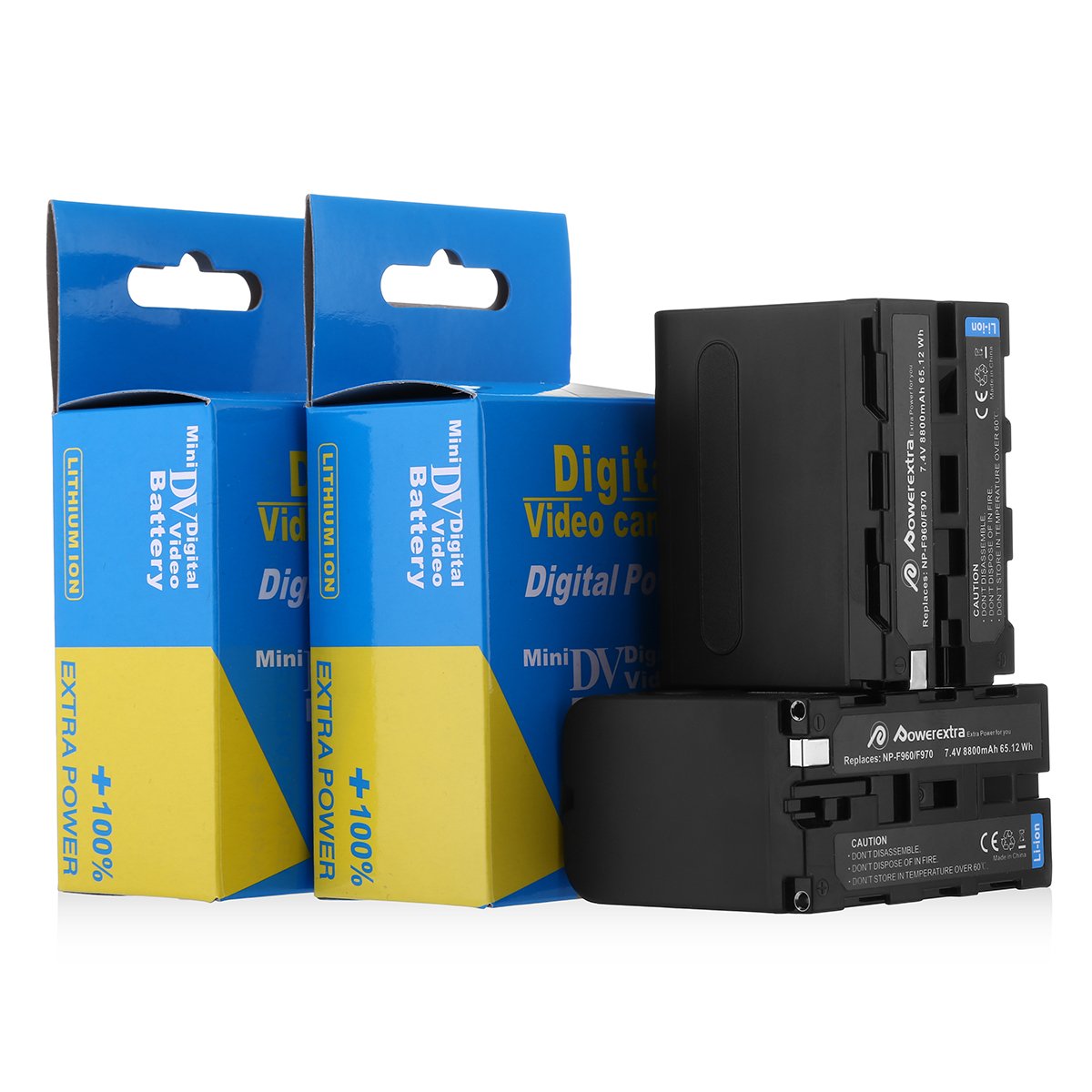 Powerextra Upgraded Li-ion Rechargeable 7.4V 8800mAh Replacement Batteries For Sony NP-F970 NP-F930 NP-F950 NP-F960
