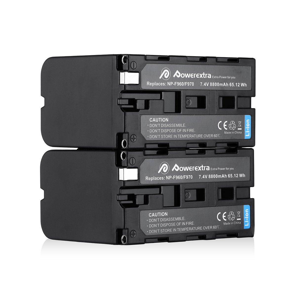 Powerextra Upgraded Li-ion Rechargeable 7.4V 8800mAh Replacement Batteries For Sony NP-F970 NP-F930 NP-F950 NP-F960
