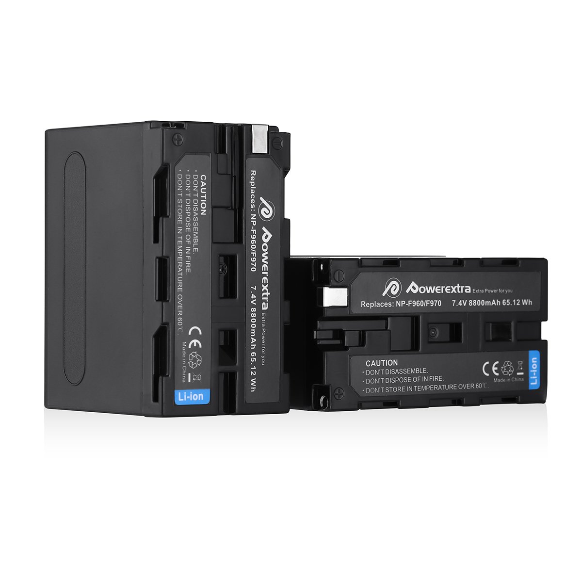 Powerextra Upgraded Li-ion Rechargeable 7.4V 8800mAh Replacement Batteries For Sony NP-F970 NP-F930 NP-F950 NP-F960