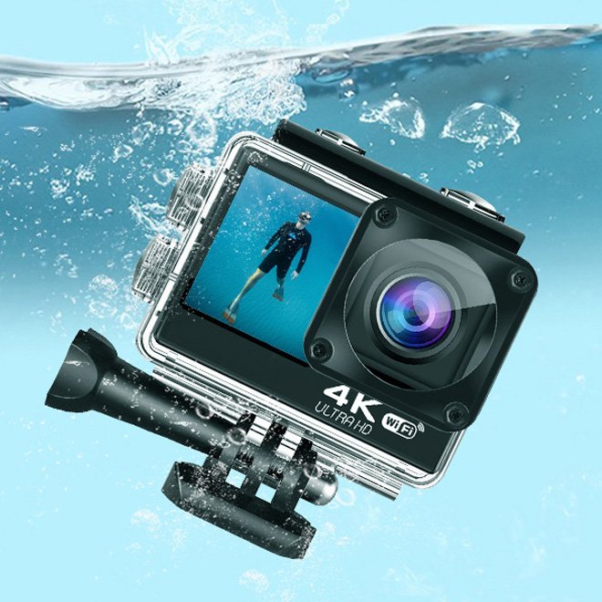 Professional Waterproof Wi fi Bicycle Motorcycle Video Vlog Action Sport Cameras 4K HD Dual Screen With Camera For Sports