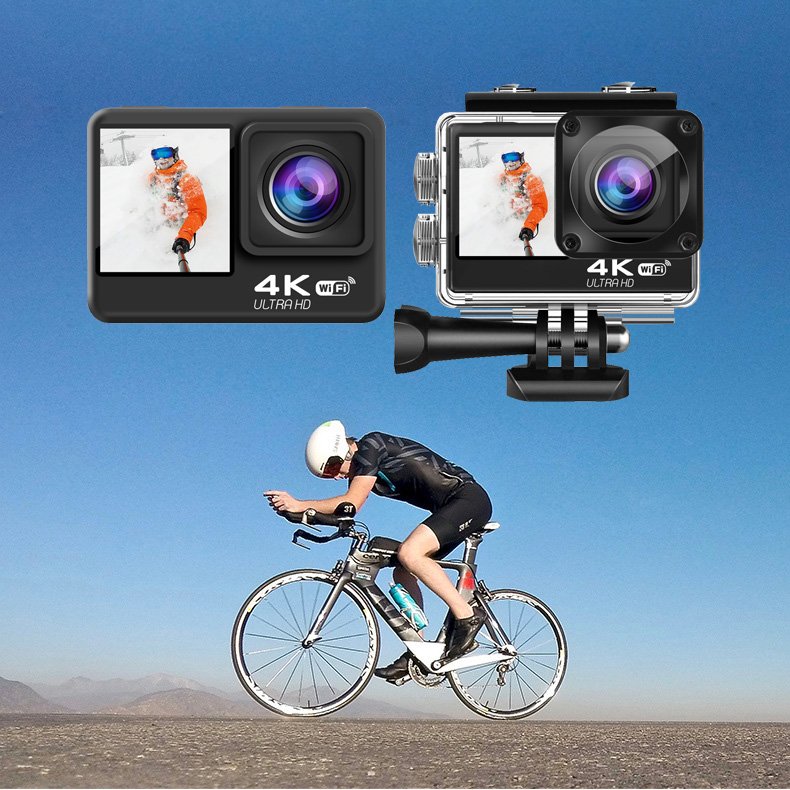 Professional Waterproof Wi fi Bicycle Motorcycle Video Vlog Action Sport Cameras 4K HD Dual Screen With Camera For Sports
