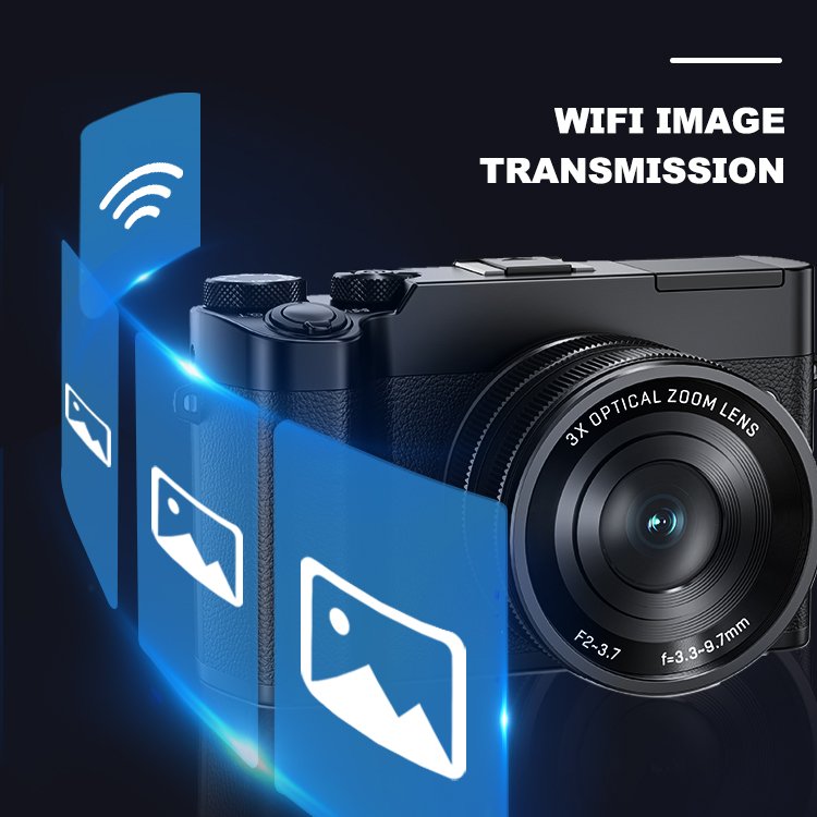 3X Optical 5K 64MP 2.8" mini professional retro compact video point and shoot video vlog camera 4k digital cameras