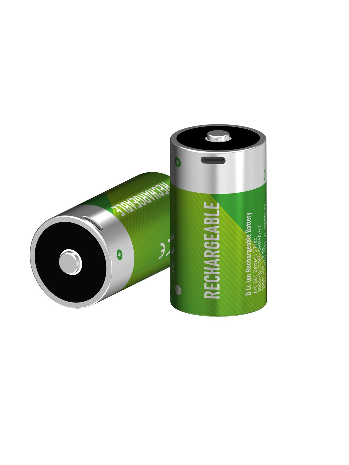 Type-c Usb Charging Port Rechargeable 1.5v Lithium D Battery For Water Meter Smart Metering