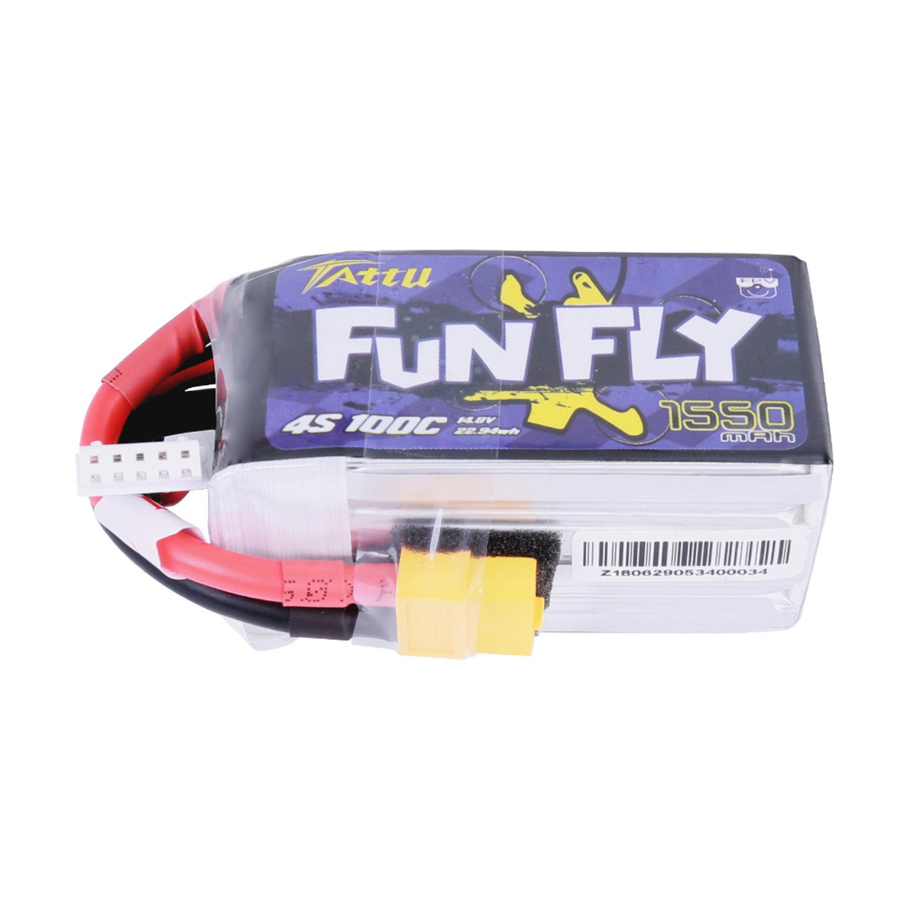 Tattu FunFly siere hot sale cheap high quality 1550mah 100c 14.8v 4s1p with XT60 plug mini drone battery