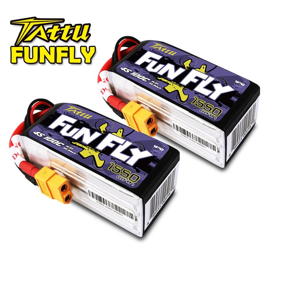 Tattu FunFly siere hot sale cheap high quality 1550mah 100c 14.8v 4s1p with XT60 plug mini drone battery