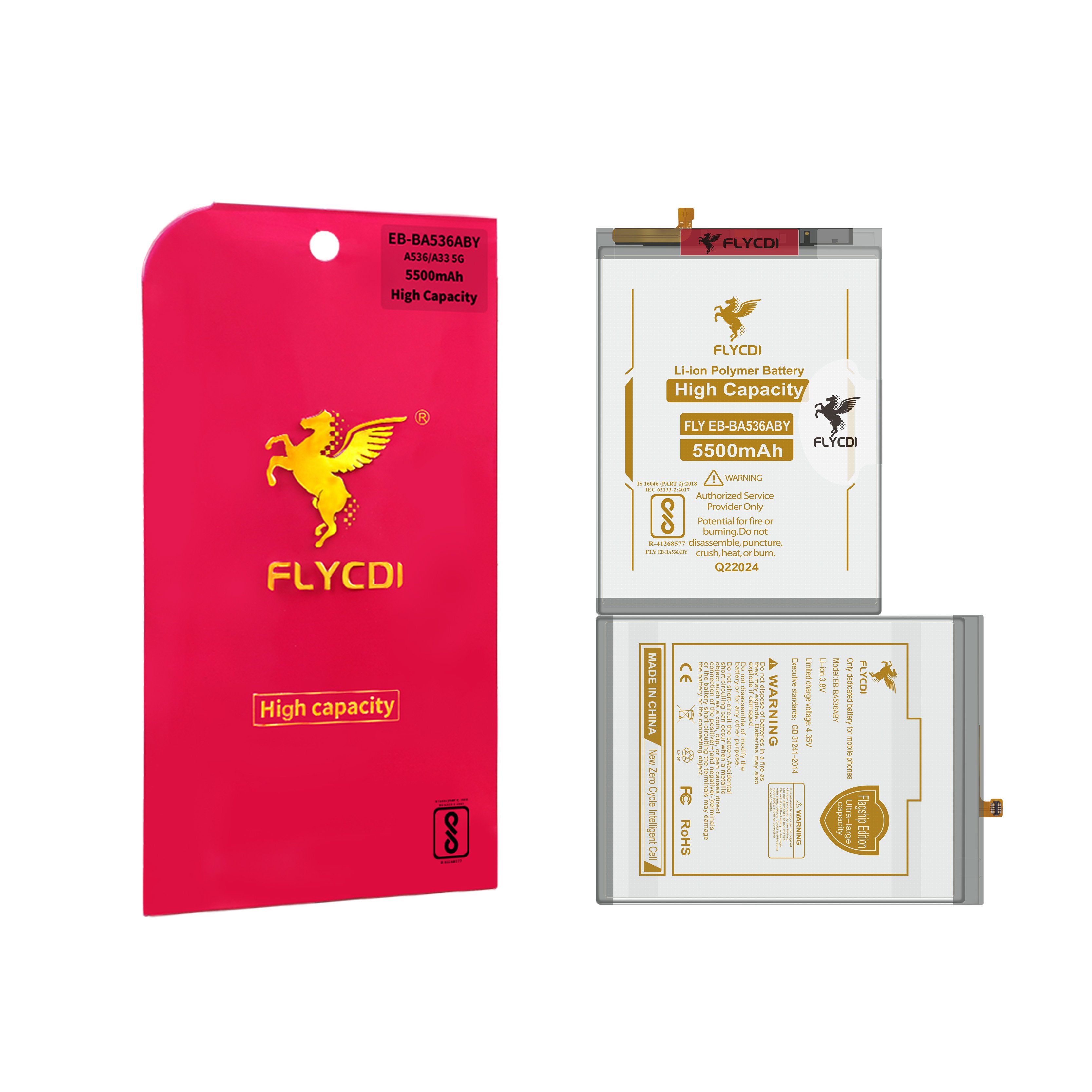 FLYCDI Replacement 5500mAh EB-BA536ABY Rechargeable Lithium Battery For Samsung A536 A33 5G Digital Batteries