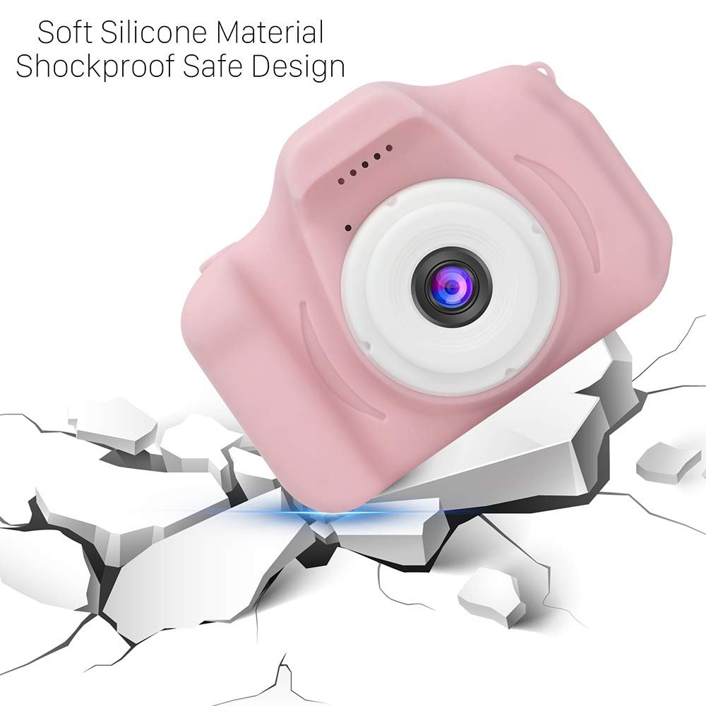 GlobalCrown 32GB Kids Camera Mini Rechargeable Children's Digital Camera Shockproof Video Camcorder Gifts for Boys Girls 3-8 Age