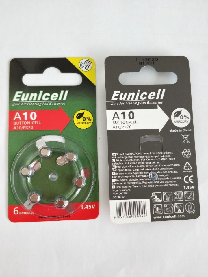 Eunicell Digital hearing aid battery 1.4V A10 A13 A312 A675