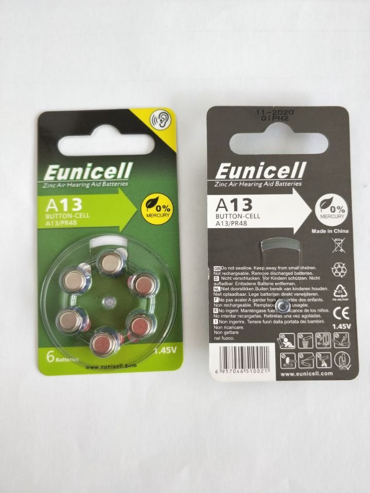 Eunicell Digital hearing aid battery 1.4V A10 A13 A312 A675