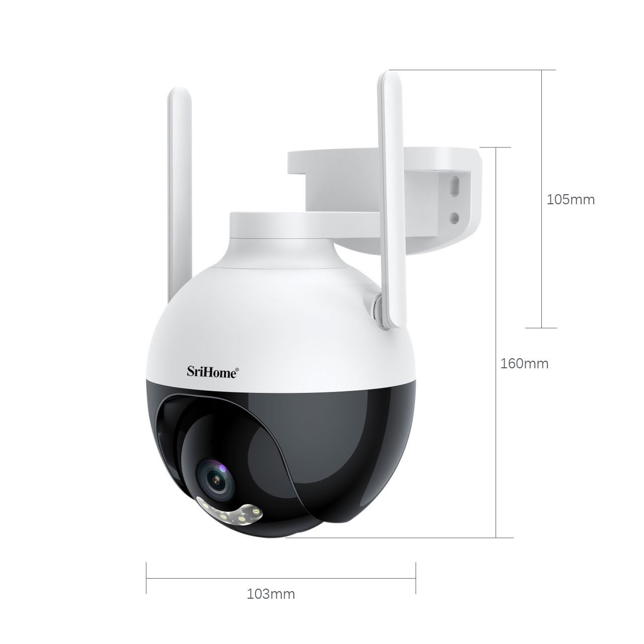 SriHome SH045 12V 1080p(1920*1080p) dual light sources 3x digital zoom two-way audio Indoor & outdoorWaterproof cctv wifi camera