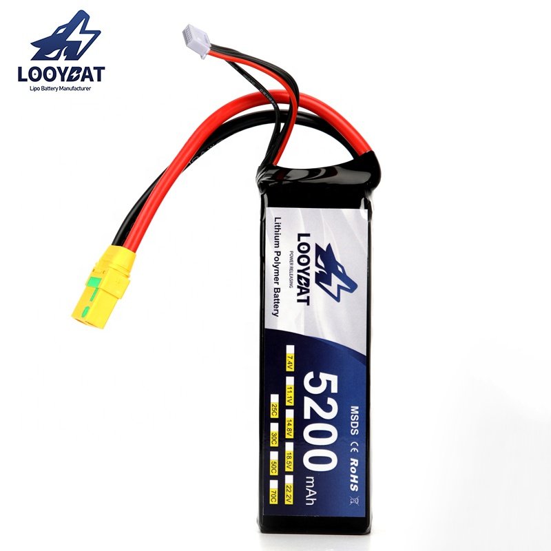 RC Lipo Battery Pack 25C 50C RC Car Drone Factory OEM 3S 4S 6S 11.1V 14.8V 22.2V 5000mah 5200mah Lipo Battery Cell 3.7v Mah LFP