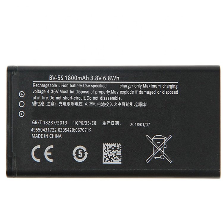 BV-5S Digital 3.8V 1800mAh Mobile Phone Battery For Nokia X2 X2DS RM-1013 X+ Rechargeable Li-ion Battery