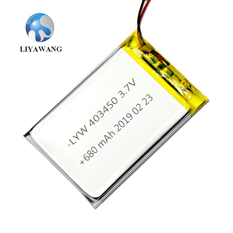 Customized professional high quality li ion polymer battery size in403450 3.7v 650 680 700mah lipo battery for electronic device