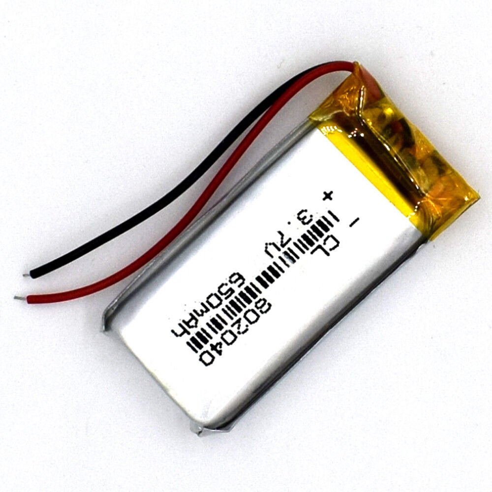 Kc CB Certificate OEM ODM Lipo Batteries 3.7V 650mAh 802040 Rechargeable Lithium Polymer Battery
