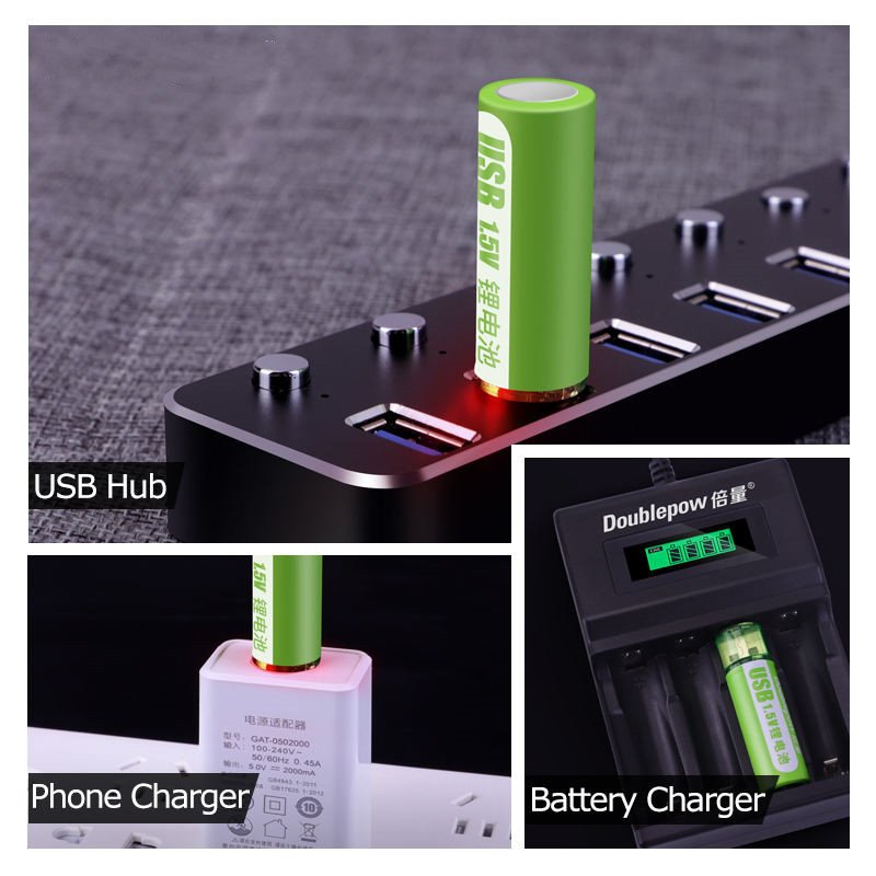 Battery 1.5V 1800mWh magnetic USB charging AA size Rechargeable lithium Battery lithium ion batteries