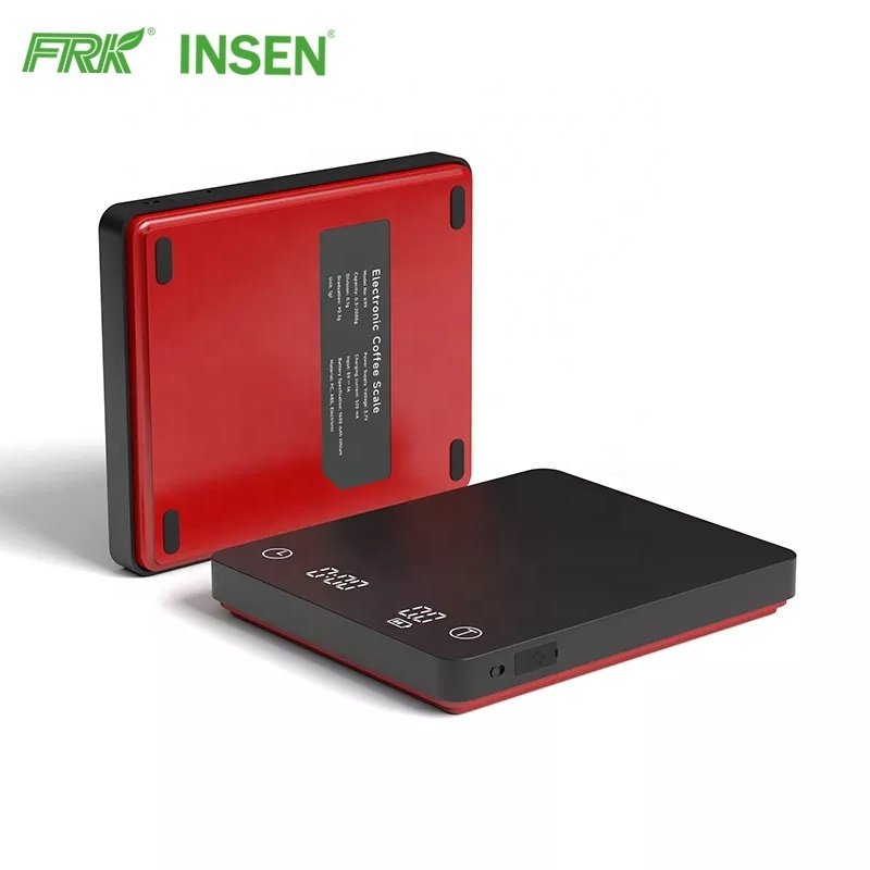 Full ABS Plastic 3.7V Rechargeable Battery 0.3~2000G Accuracy 0.1G Mini Coffee Scale With Timer