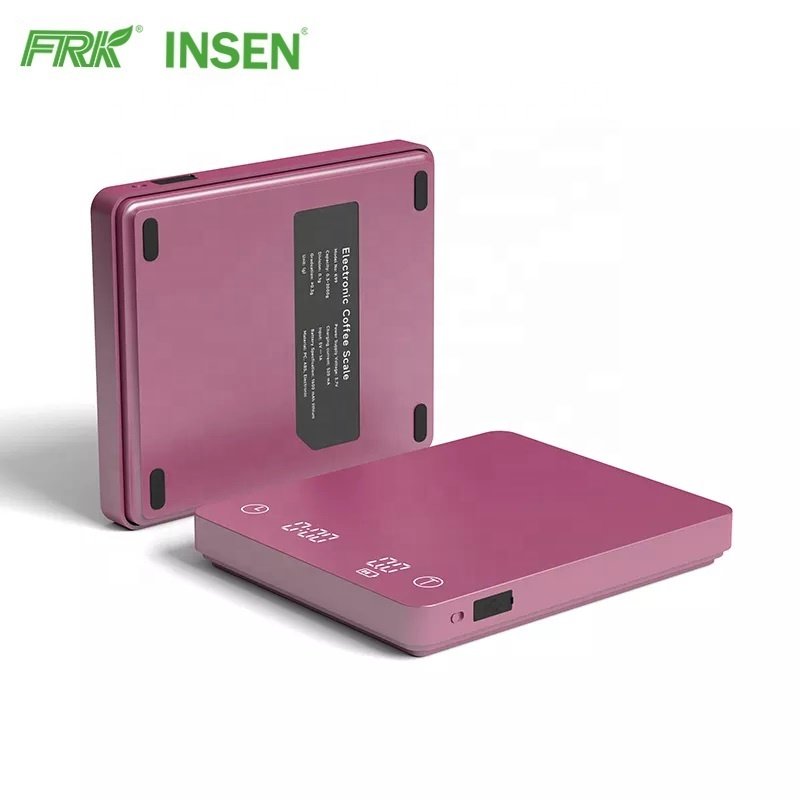 Full ABS Plastic 3.7V Rechargeable Battery 0.3~2000G Accuracy 0.1G Mini Coffee Scale With Timer