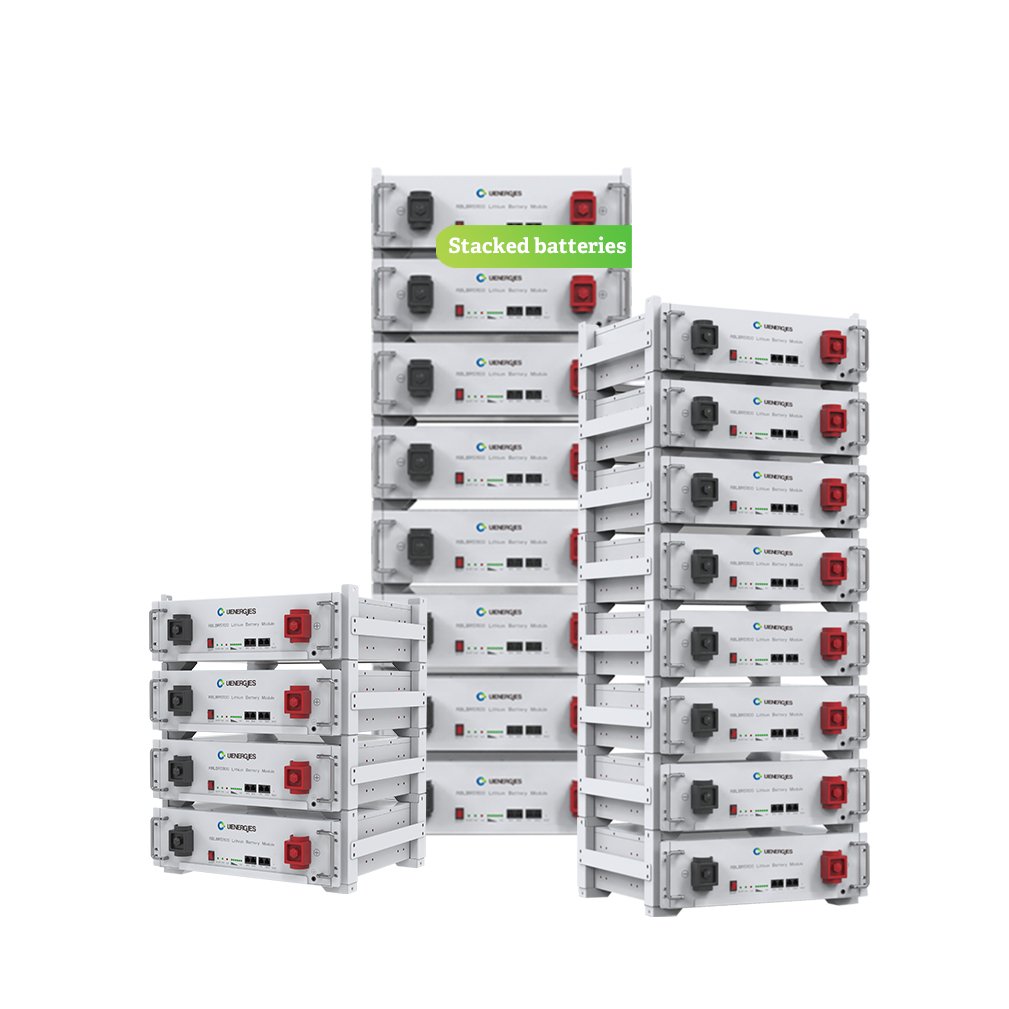 UIENERGIES New Design 51.2v solar battery 100ah 200ah lithium ion batteries rack lifepo4 power 5kw 10kw solar energy systems