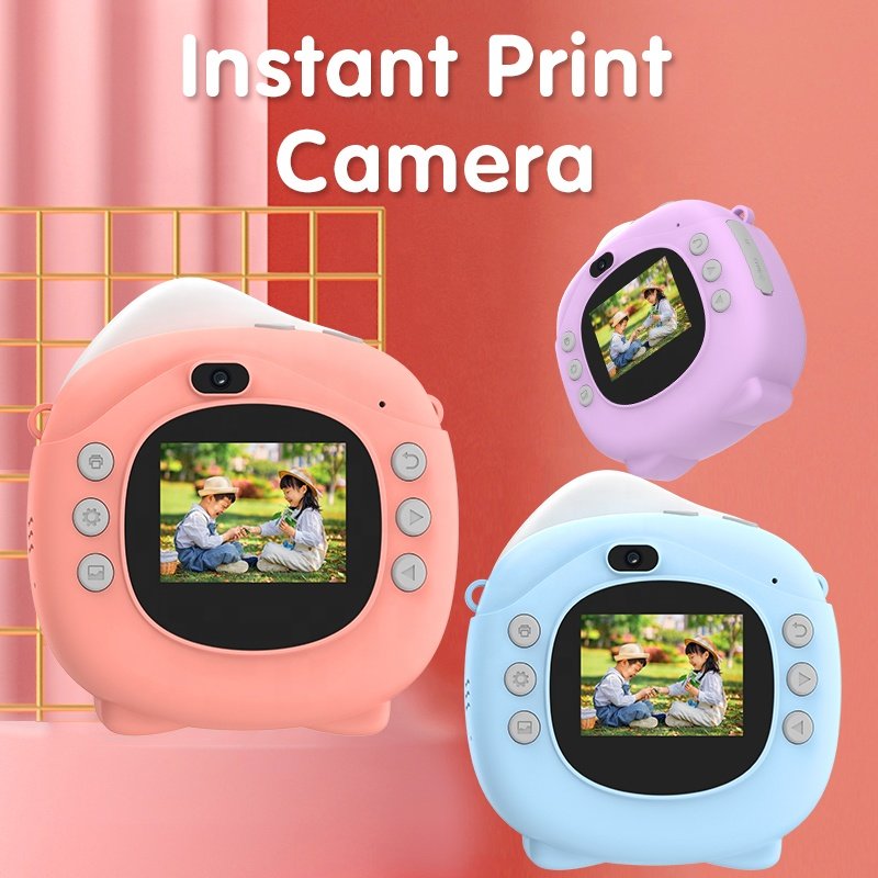 Mini Instant Kid Camera Print Camera Kid Gifts Toys 1080HD Game MP3 Children Camera