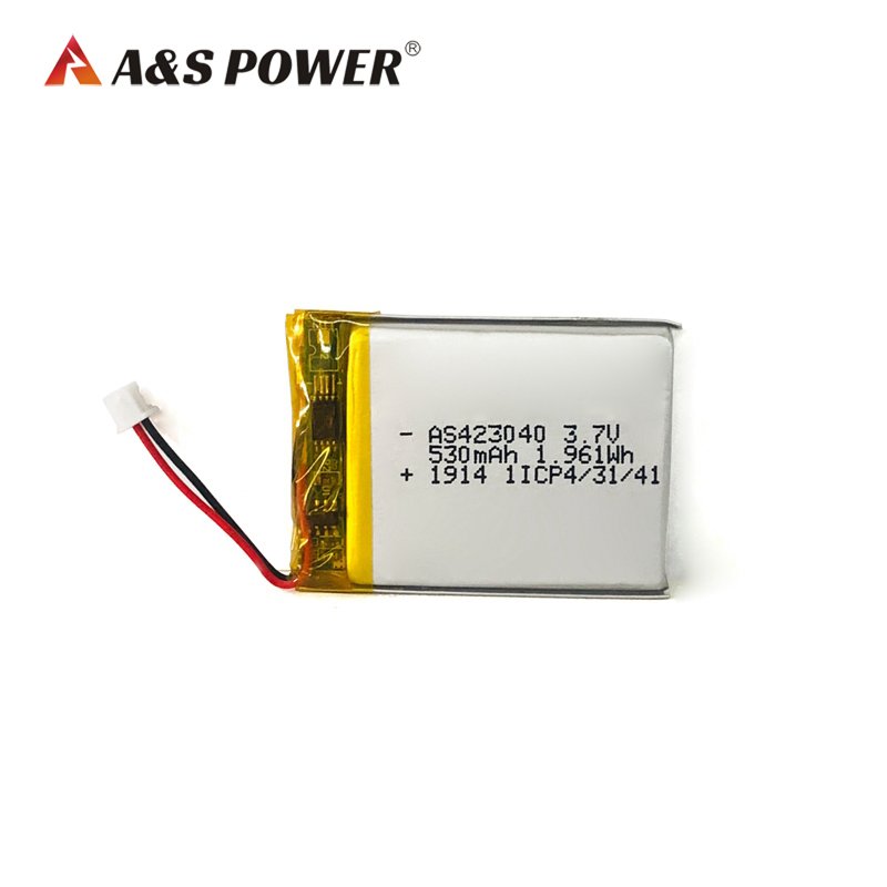 Manufacture 423040 3.7v 530mah rechargeable 500mAh lithium polymer battery li-ion batteries with UL2054 Certified