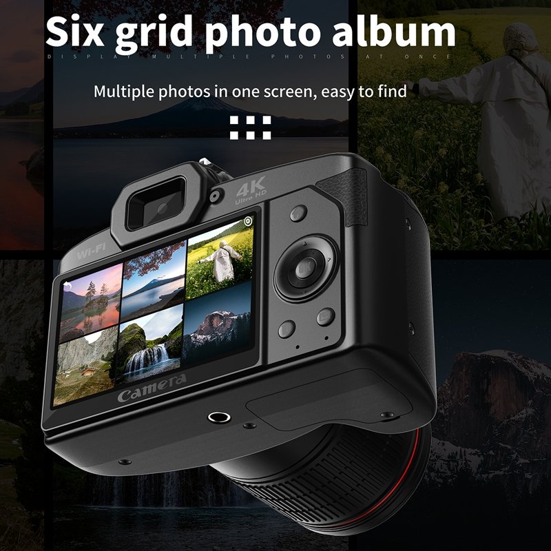 Dual-camera Night Vision WIFI Digital Camera With Macroscopic Mirror 4800mAh Battery Rechargeable 64 Million Pixel