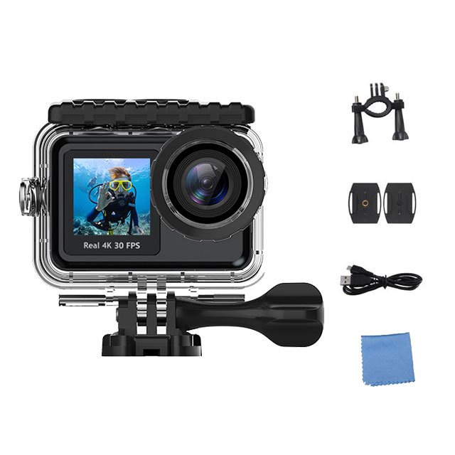 High Performance EIS Camera 1080P HD Touch Standing Screen Sport Extreme Sports Wifi Body Waterproof 30Meters Action Camera