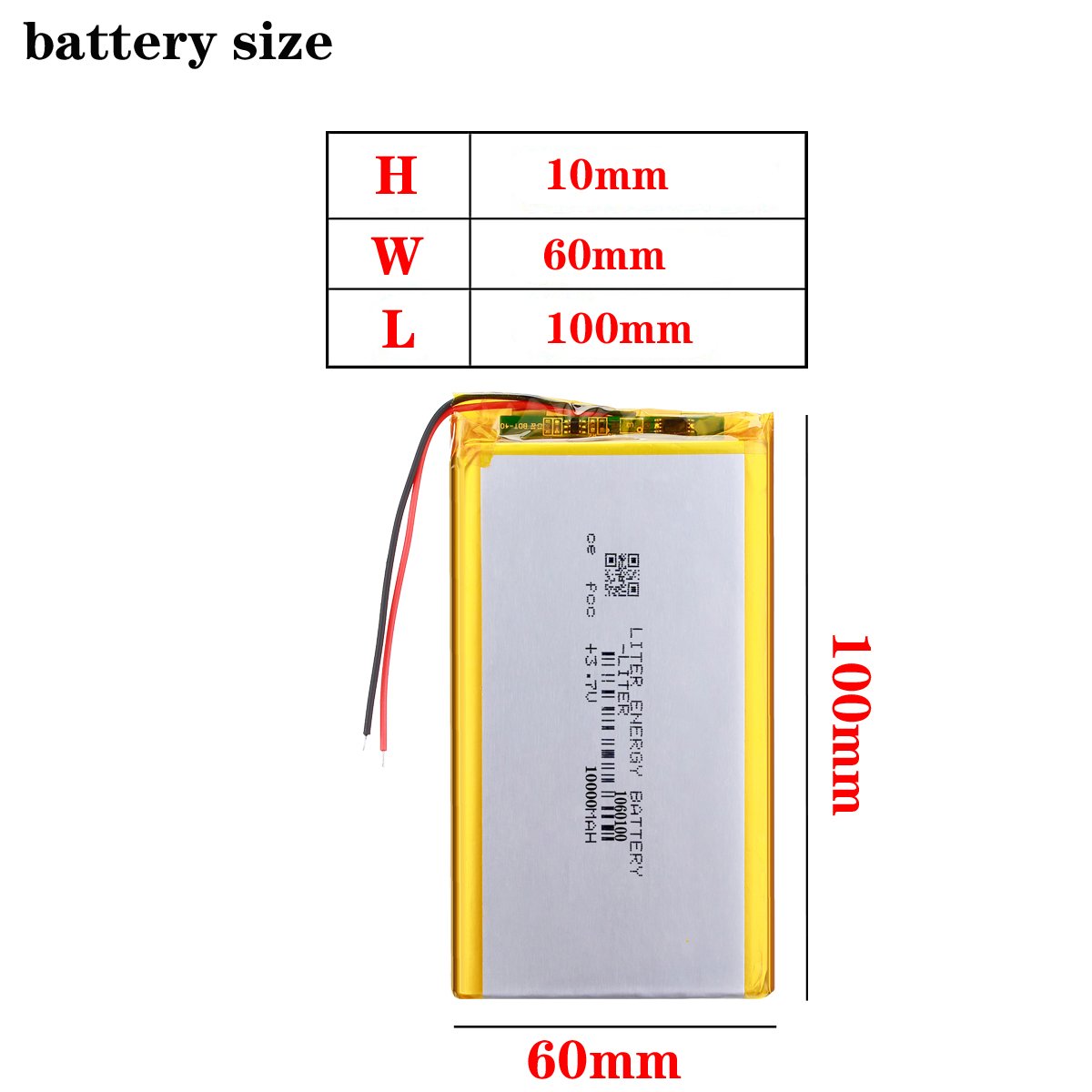 Wholesale factory price high quality 1060100 3.7V 10000mah rechargeable lipo battery cell for power bank