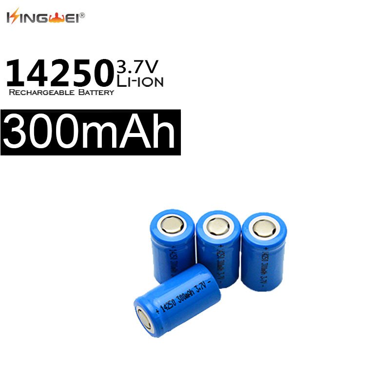 3.7v rechargeable 1/2 AA 14250 300mah li ion batteries for digital products