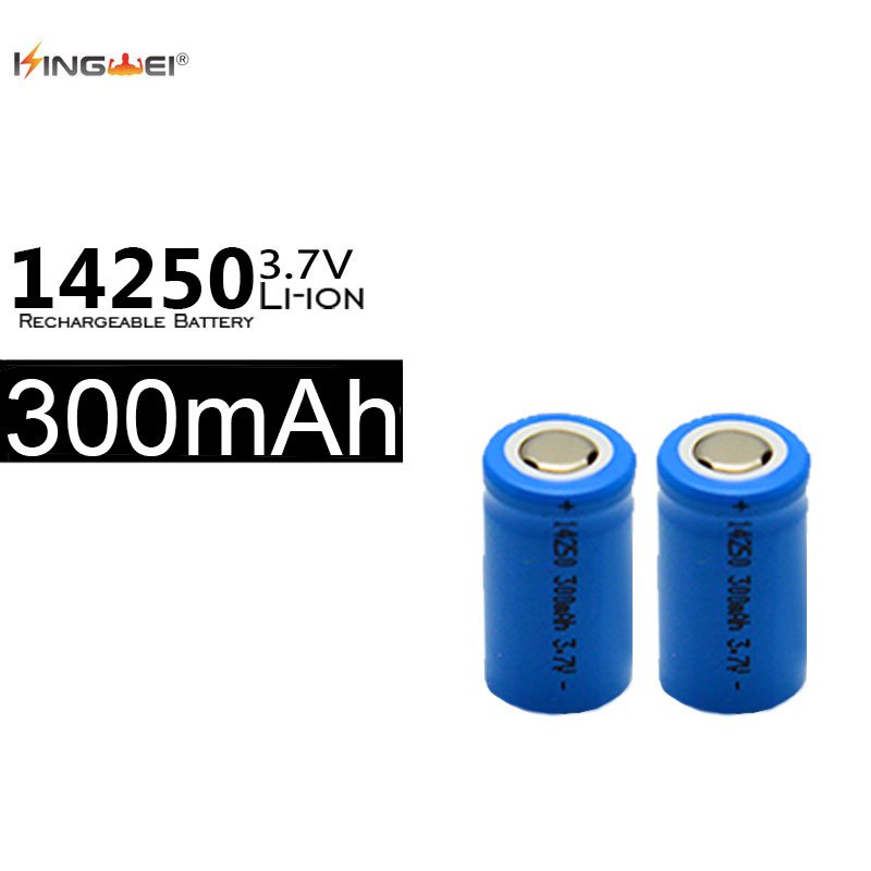 3.7v rechargeable 1/2 AA 14250 300mah li ion batteries for digital products