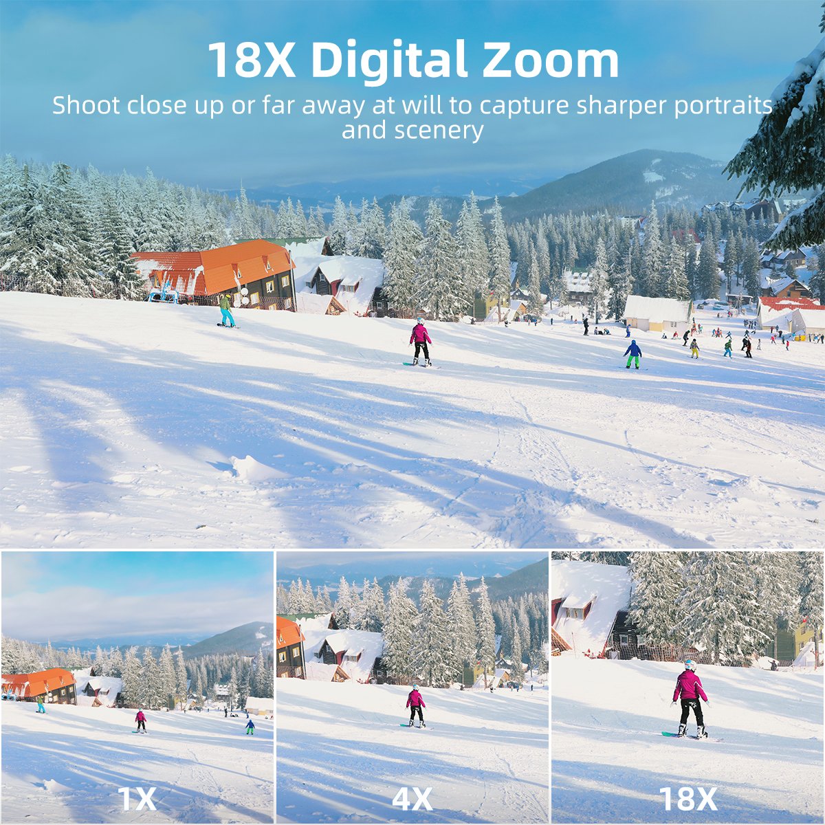 Cheap Portable 4K 64MP 18X Digital Zoom Digital Cameras Vlog Camera with Photo and Video Recording and Auto Focus Zoom Function