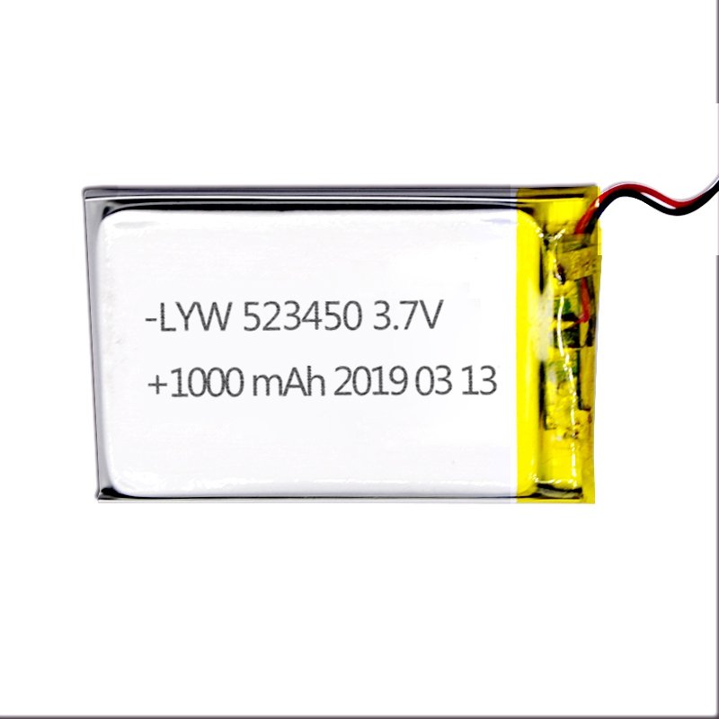 Top sales lyw 523450 3.7V 1000mAh high capacity lithium polymer lipo battery for electronic devices