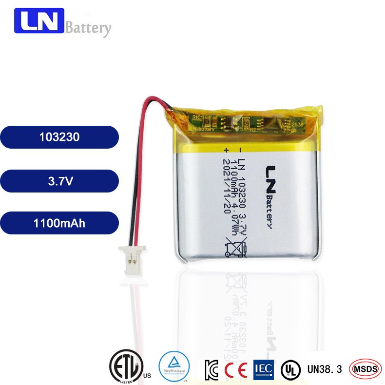 Factory direct supply of 103230 Digital Products Blackhead instrument battery 3.7 V 1100mah polymer lithium battery