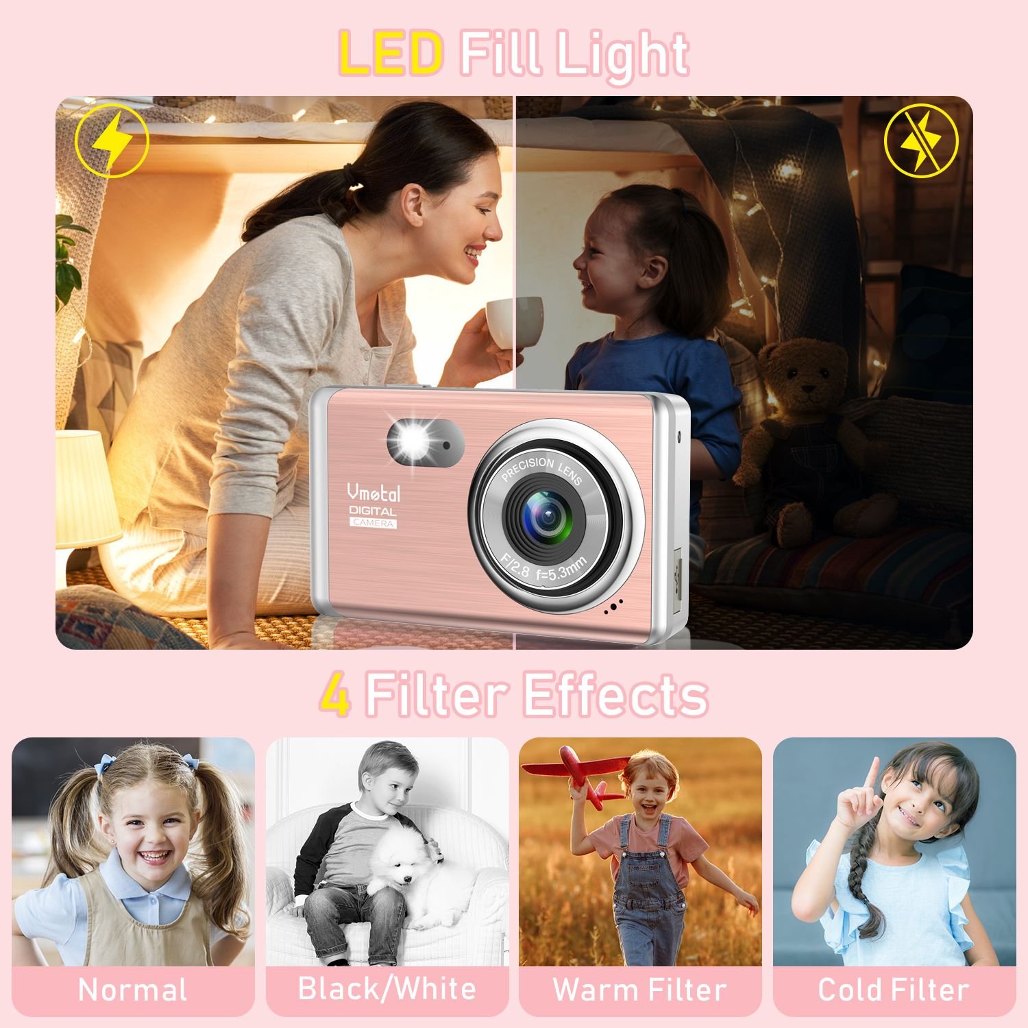 Professional 18X Zoom 48MP Auto Focus Compact 4K HD Vlogr Camera with SD Digital CMOS Sensor Cheap Option Photo Video Recording