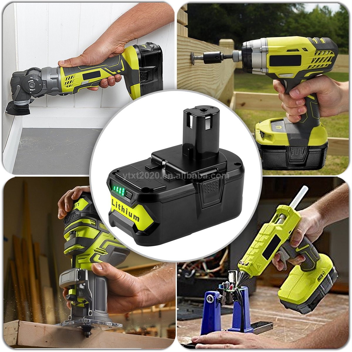 C49 Li-ion 5000mAh Power Tools Batteries for P105 P106 P107 P108 Replacement Ryobi 18V Lithium Battery