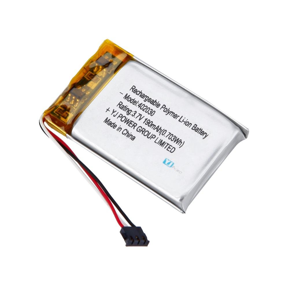 YJ402030 190mAh 3.7v KC rechargeable Lithium ion polymer lipo battery