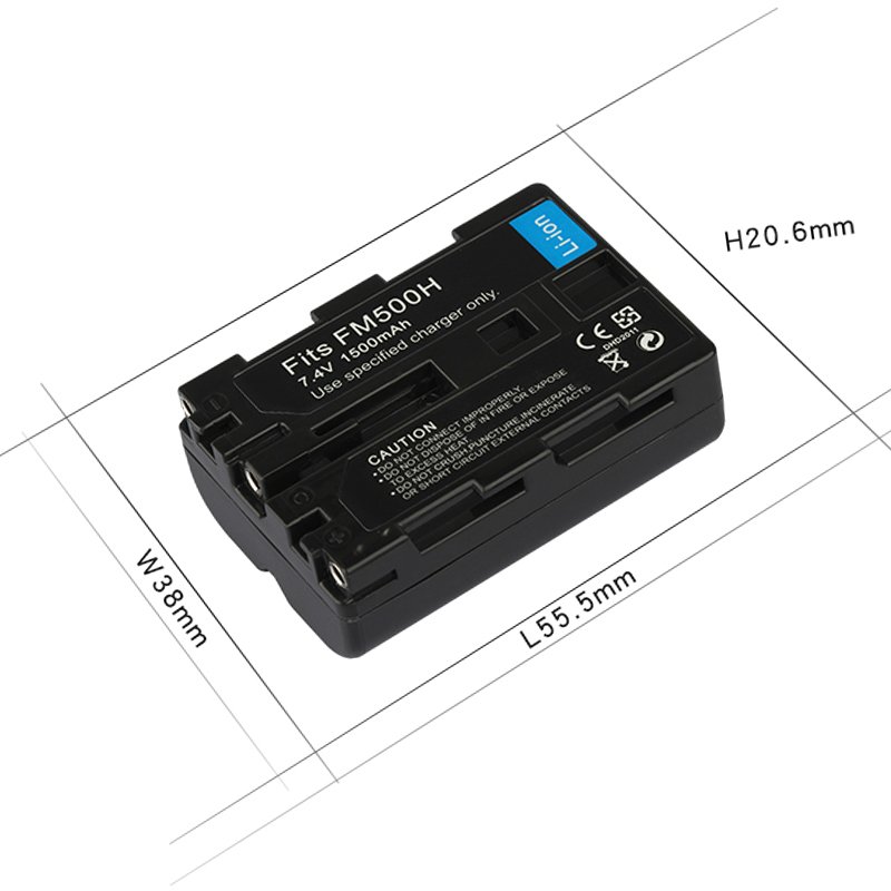 1500mAh NP-FM500H Battery for SONY A58 A65 A77 A450 A550 A560 A580 A900 A200 A300 A350 A700 A850 F717 FM500H Camera Batteries