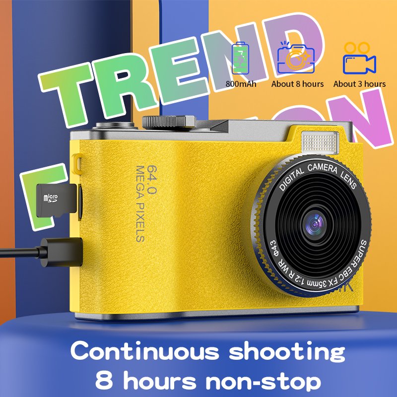 Popular Fashion Vintage Portable HD Video 720P Photos Built in Battery Pocket Digital CCD Camera