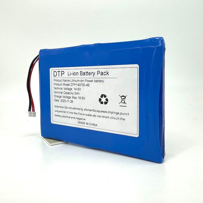 4S1P 5000mah lipo battery 14.8v lithium battery pack with blue pvc