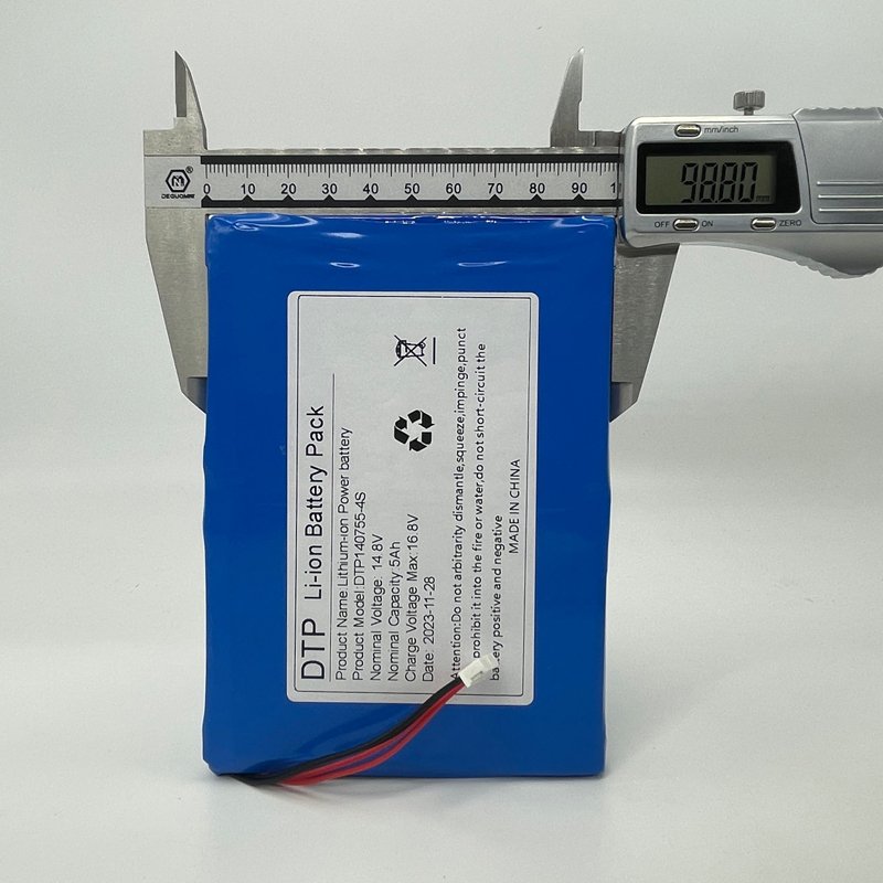 4S1P 5000mah lipo battery 14.8v lithium battery pack with blue pvc