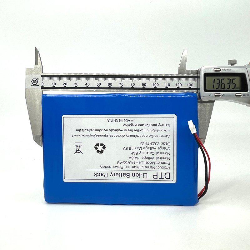 4S1P 5000mah lipo battery 14.8v lithium battery pack with blue pvc