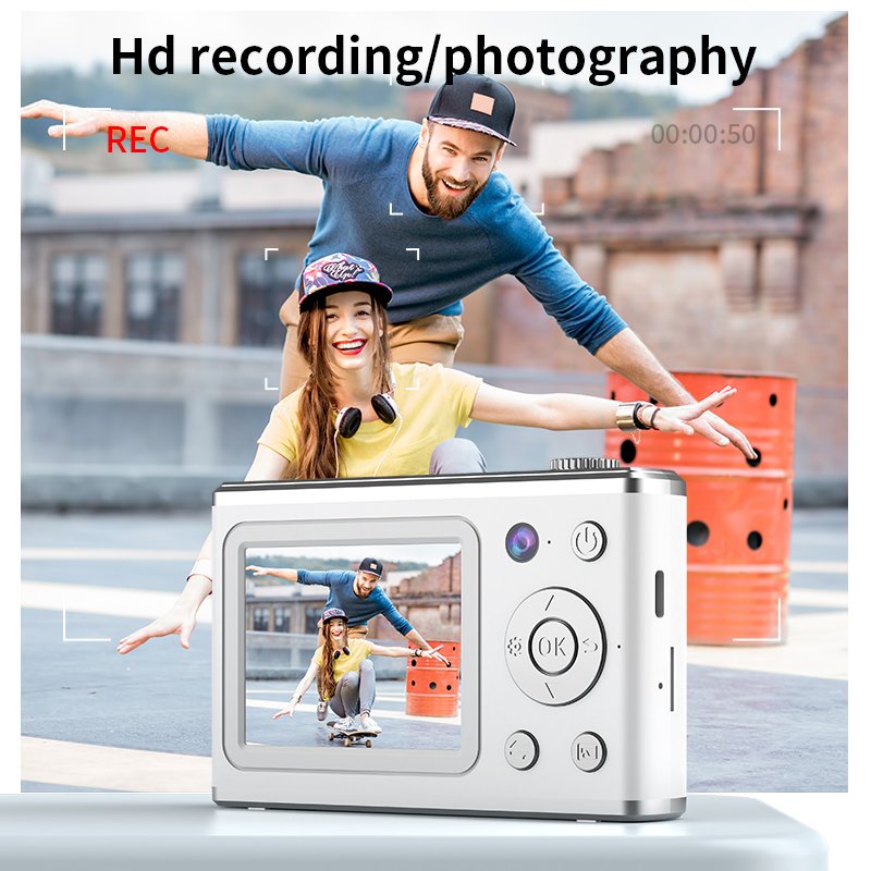 Digital Camera FHD 1080P 44MP Compact Vlogging Camera Point Shoot 16X Digital Zoom Portable Mini Kids Camera