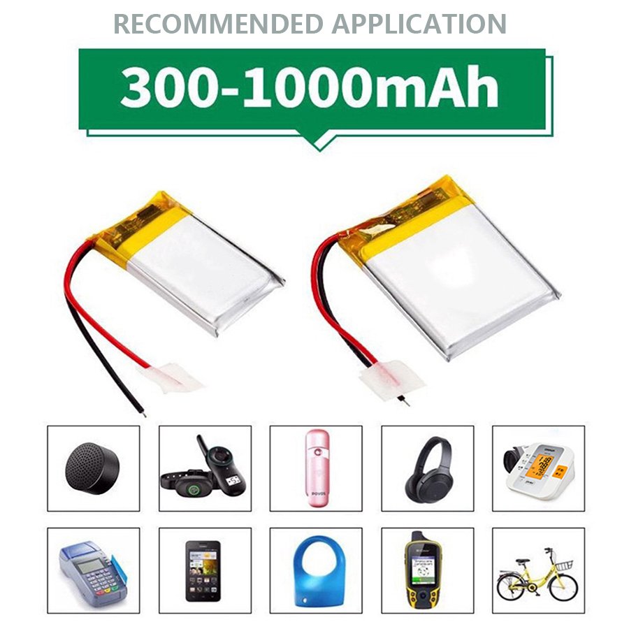Rechargeable polymer battery for digital products and tracker 523450 3.7V 1000mAh polymer battery