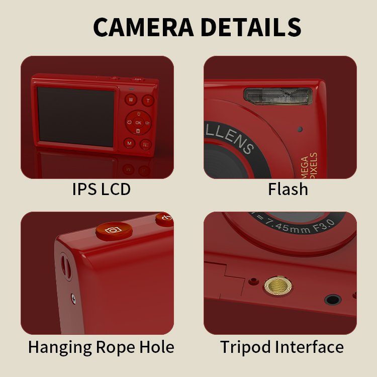 Wholesale boys girls children's digital camera 2.8 inch IPS 18X Zoom 64MP portable video cameras 4k professional digital