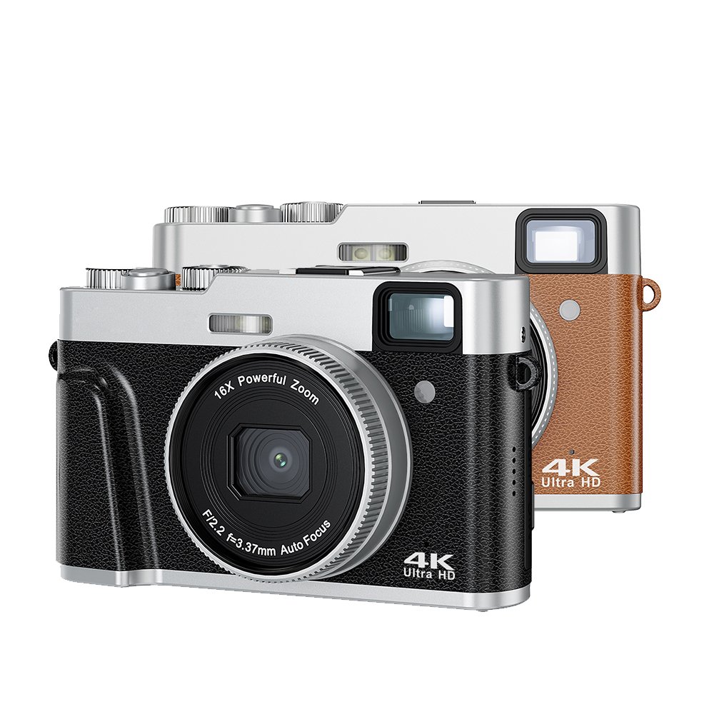 16X Zoom Stabilization 48Mp 4K Video Camera With Auto Focus Portable Travel Camcorder With 32Gb Card & Rechargeable Batteries