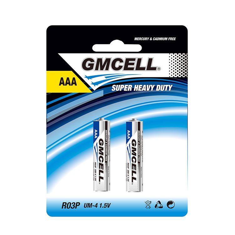 GMCELL Hot Sale Primary Cell Batteries 1.5v r03p r03 AAA UM4 Size 1.5V Zinc Carbon Dry Battery for Toys